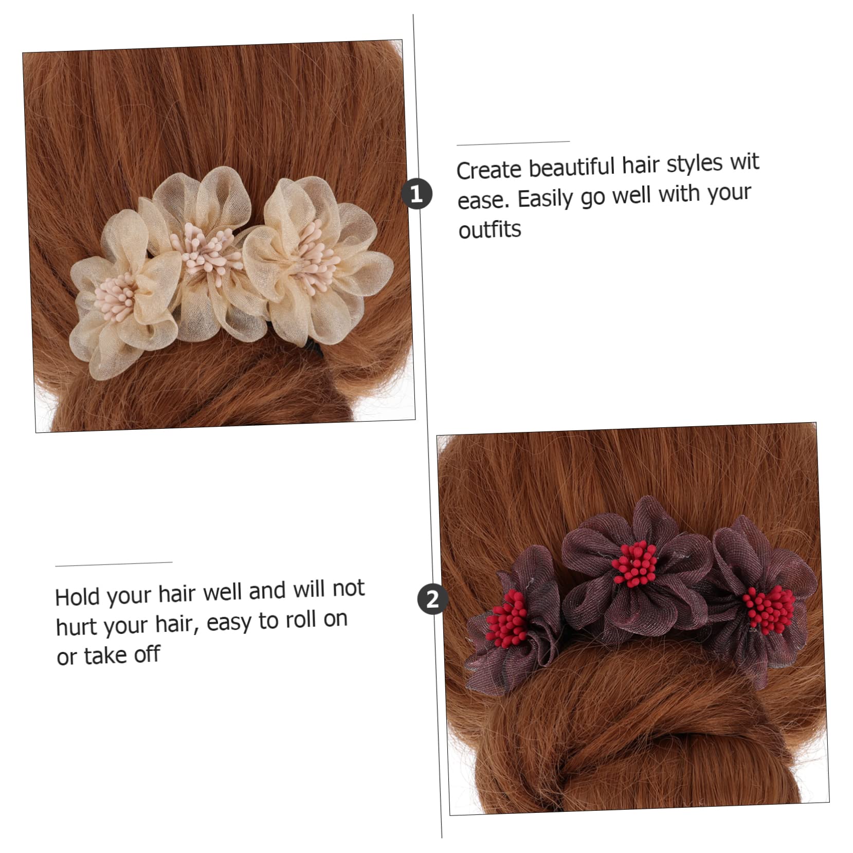 Housoutil 12pezzi Eleganti Accessori Per Con Fiori Bun Maker Per Acconciature Donut Per Ragazze e Donne Facile Da Usare Per Feste e Occasioni Speciali