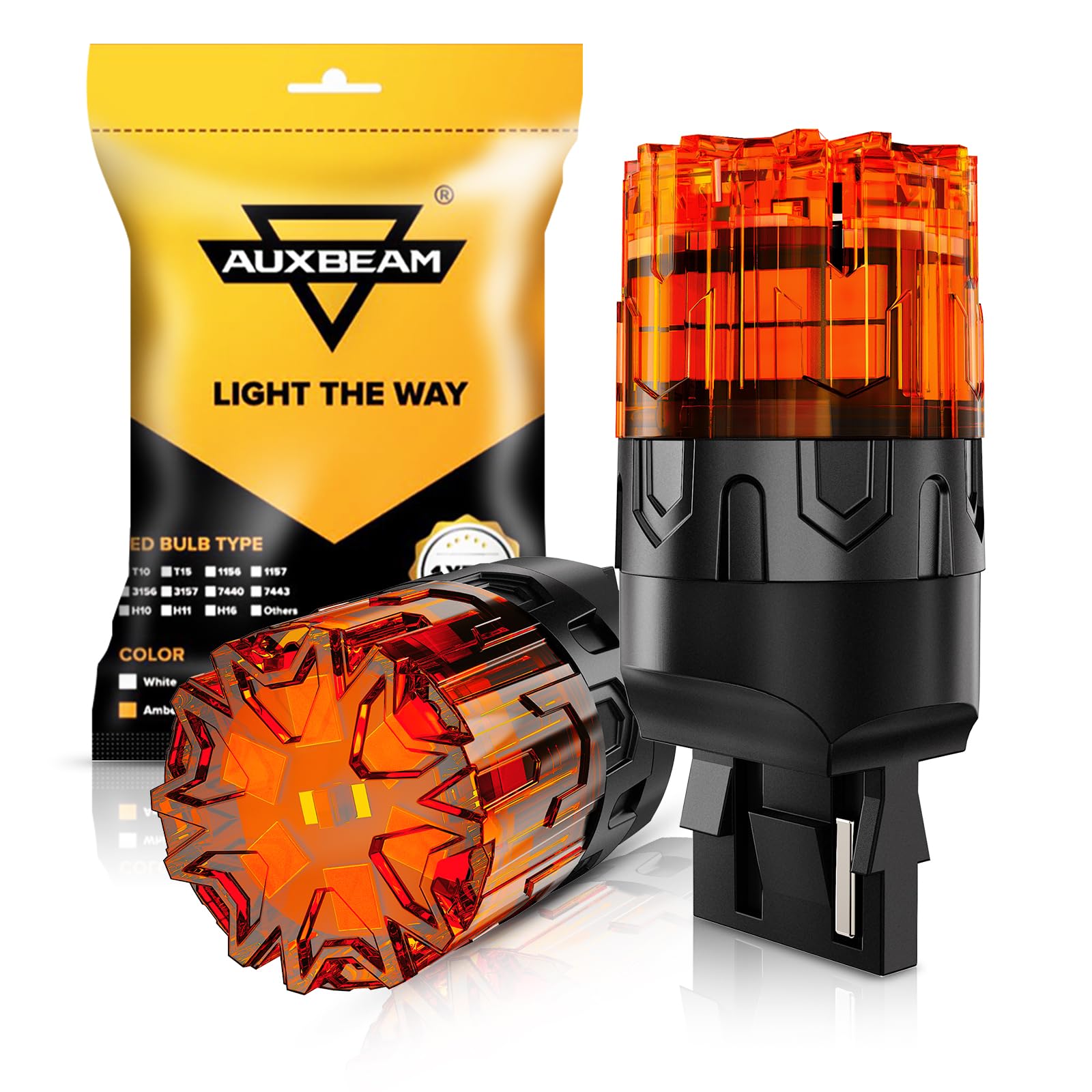 Auxbeam 2026 B2 Series 7440 LED Bulbs Amber Turn Signal Blinker Light