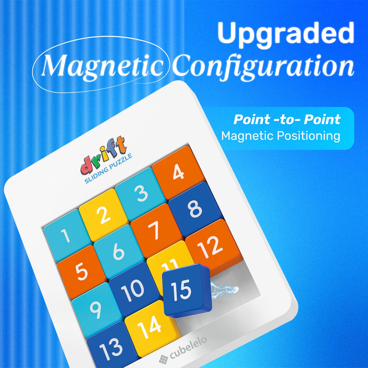 Cubelelo Drift Number Sliding Magnetic Puzzle 4x4 | Toys For 6-10 Years Old Boys & Girls | 15-Blocks Brain Teaser Puzzle Game for Kids | Educational, Learning, Activity Toy for Return & Birthday Gifts 1