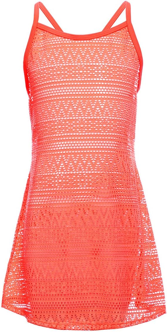 BELLOO Big Girls Swimsuits Cover Ups Dress, Cross Back Thin Straps