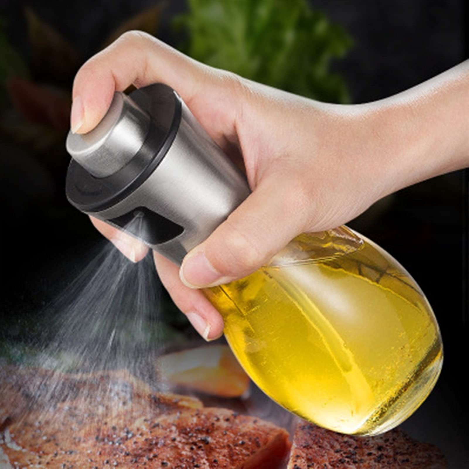 Botella de aceite Aceite de oliva Vinagre Bomba de agua Vidrio Pulverizador Parrilla Cocina Herramientas de cocción BBQ Ensalada para hornear (Color : 2PCS)