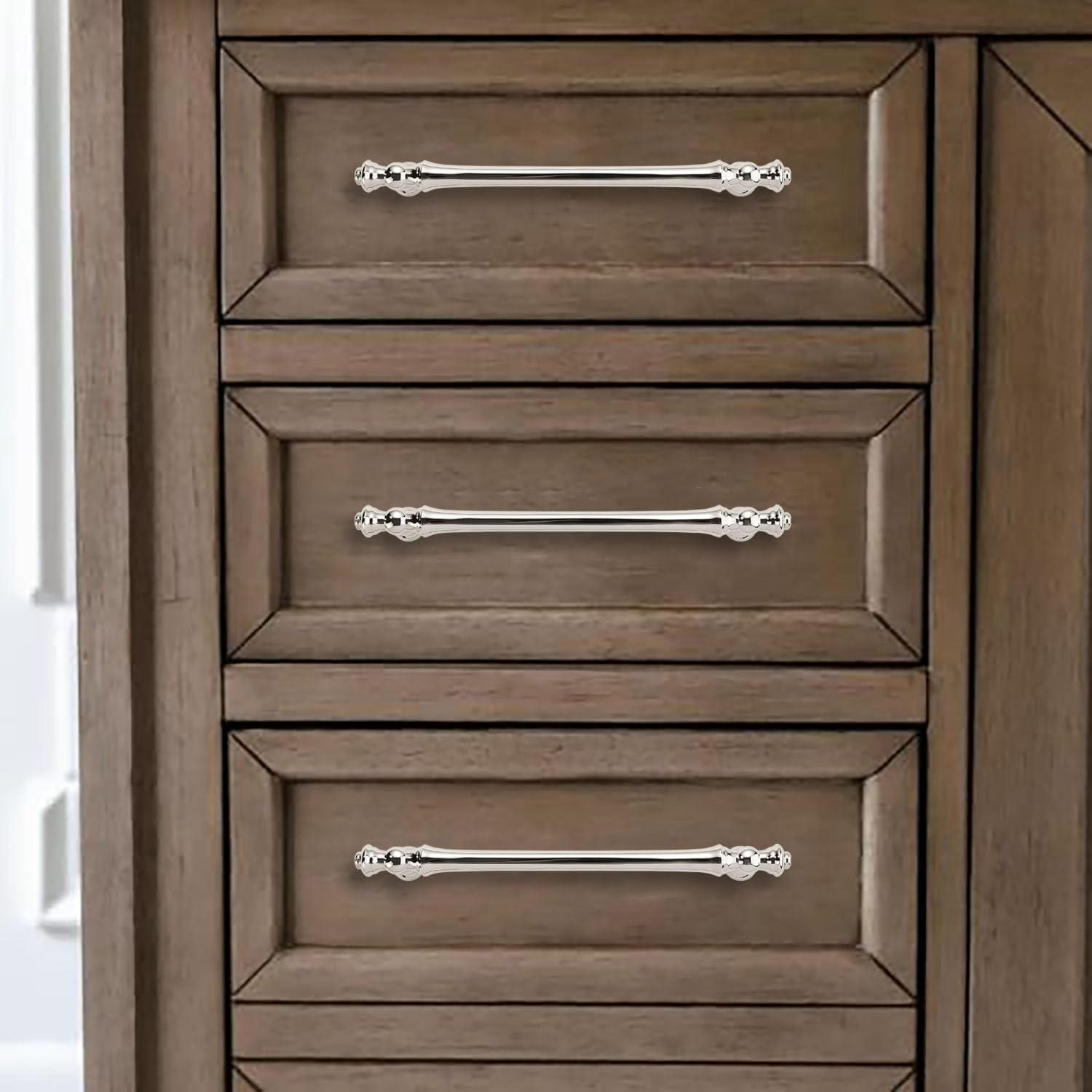KHTUMEWARE-264 T-Bar Knob, Polished Nickel, 1-1/2 in (38 mm), 10-Pack in Polished Nickel — KHTUMEWARE