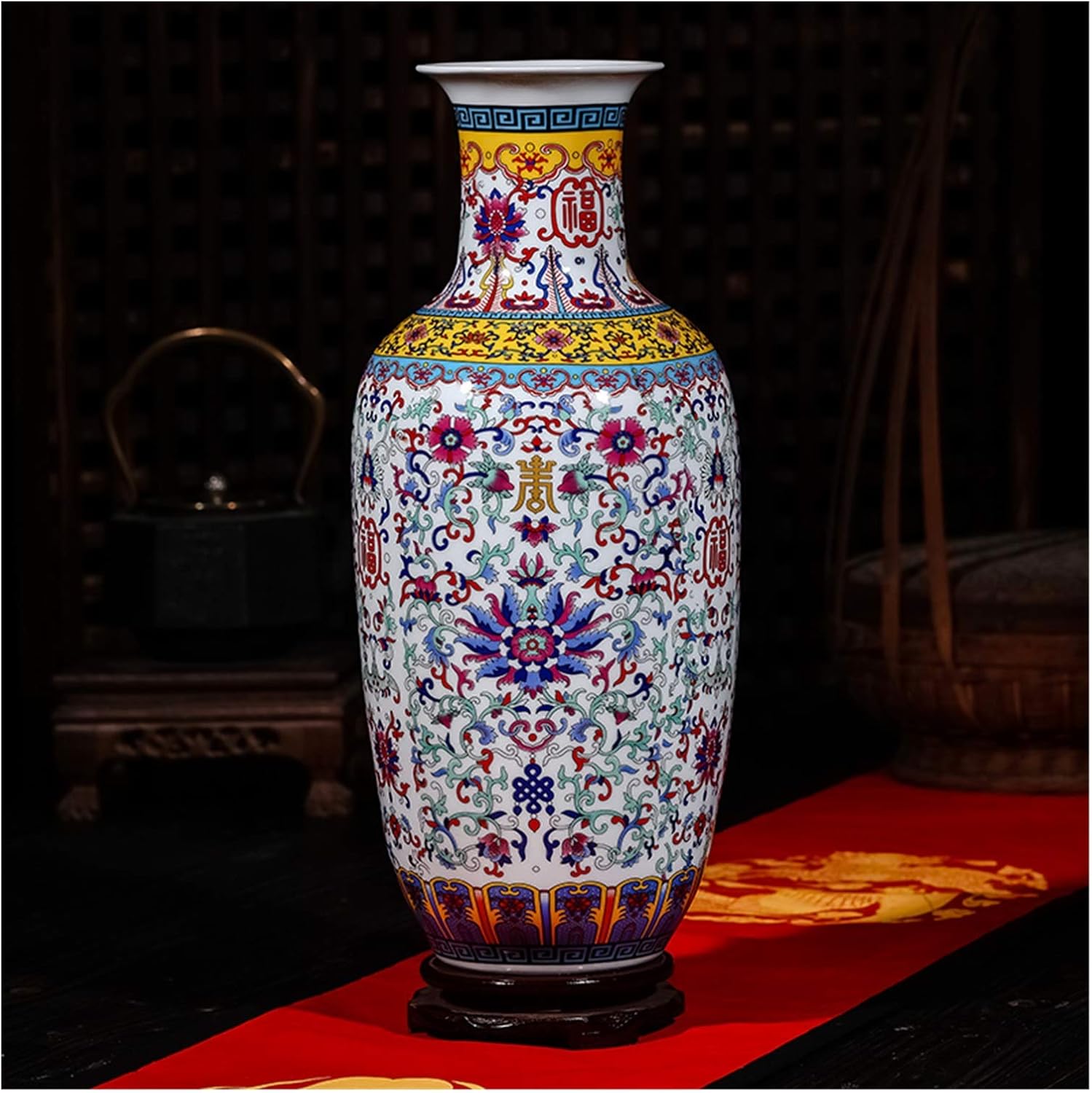 TOMYEUS Vases Luxury Jingdezhen Antique Longevity Porcelain