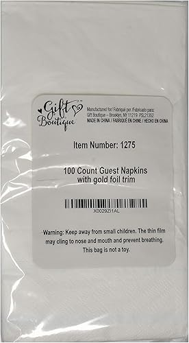 Miniatura 7 de Gift Boutique 100 servilletas de mano forradas con ribete dorado, elegantes para cena, para vacaciones, baño, boda, fiesta de cumpleaños, despedida