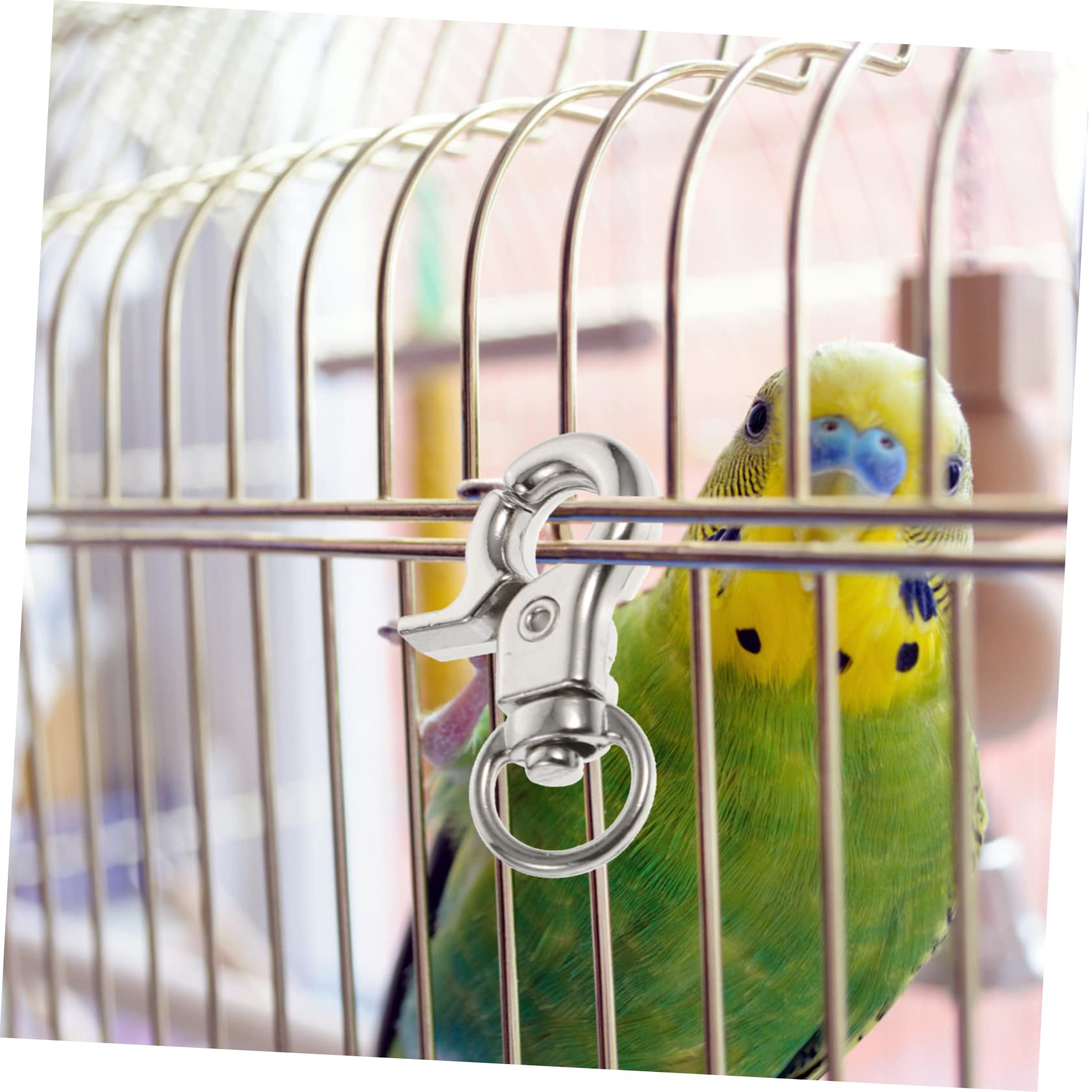 PRETYZOOM 20pezzi Ganci Metallo per Gabbie di Uccelli da Clip Rotanti per Chiusure Sicure e Pratiche per Pappagalli e Altri Animali Domestici