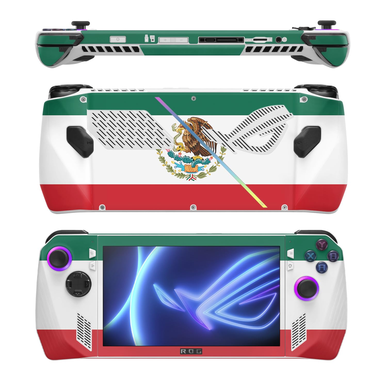 MightySkins Skin Compatible with Asus ROG Ally - Mexican Flag | Protective, Durable, and Unique Vinyl Decal wrap Cover | Easy to Apply, Remove, and Change Styles