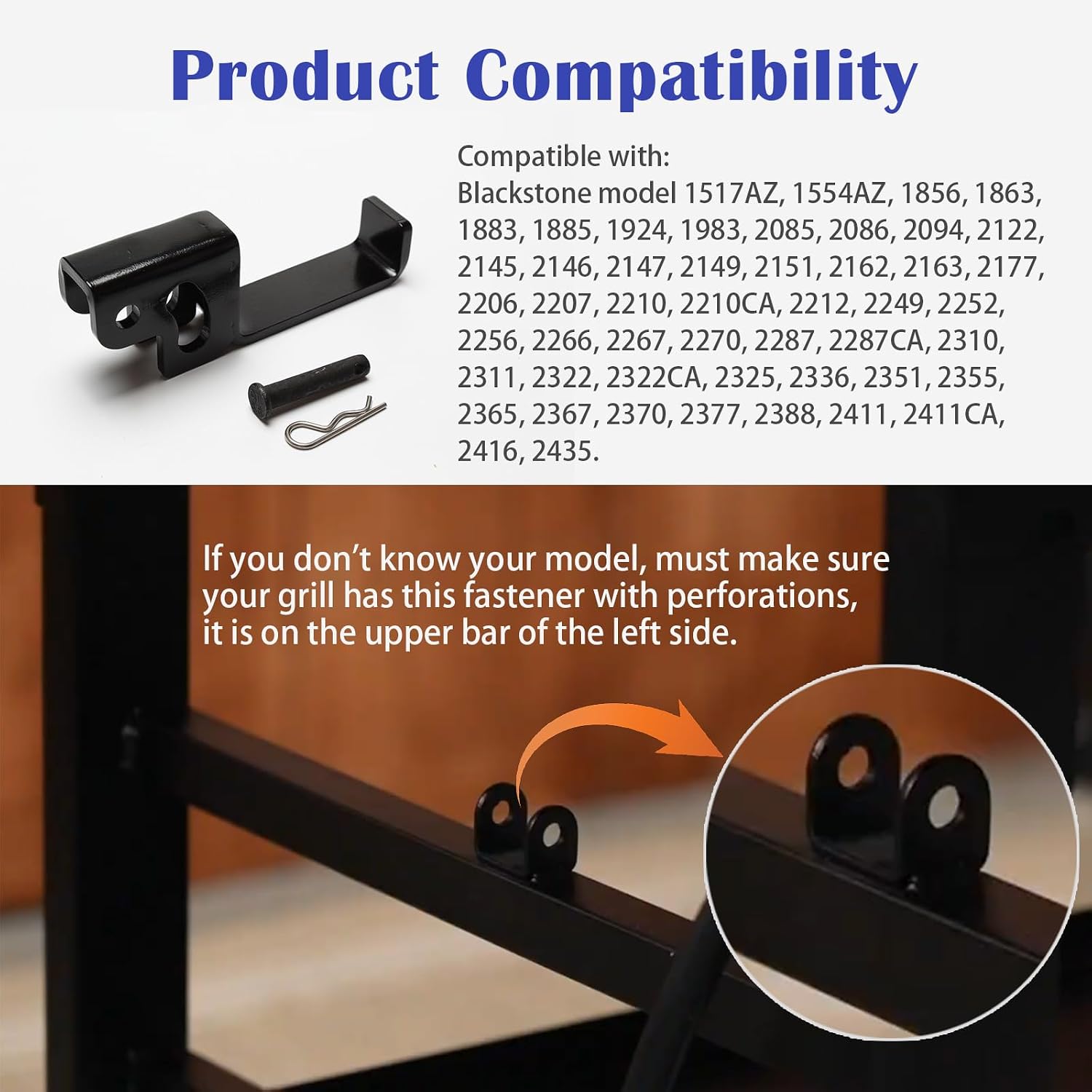 LPG Hook for Blackstone Griddle Parts, Propane Tank Hanger with Shear Pin & Cotter Pin for Blackstone Replacement Parts Griddle Accessories