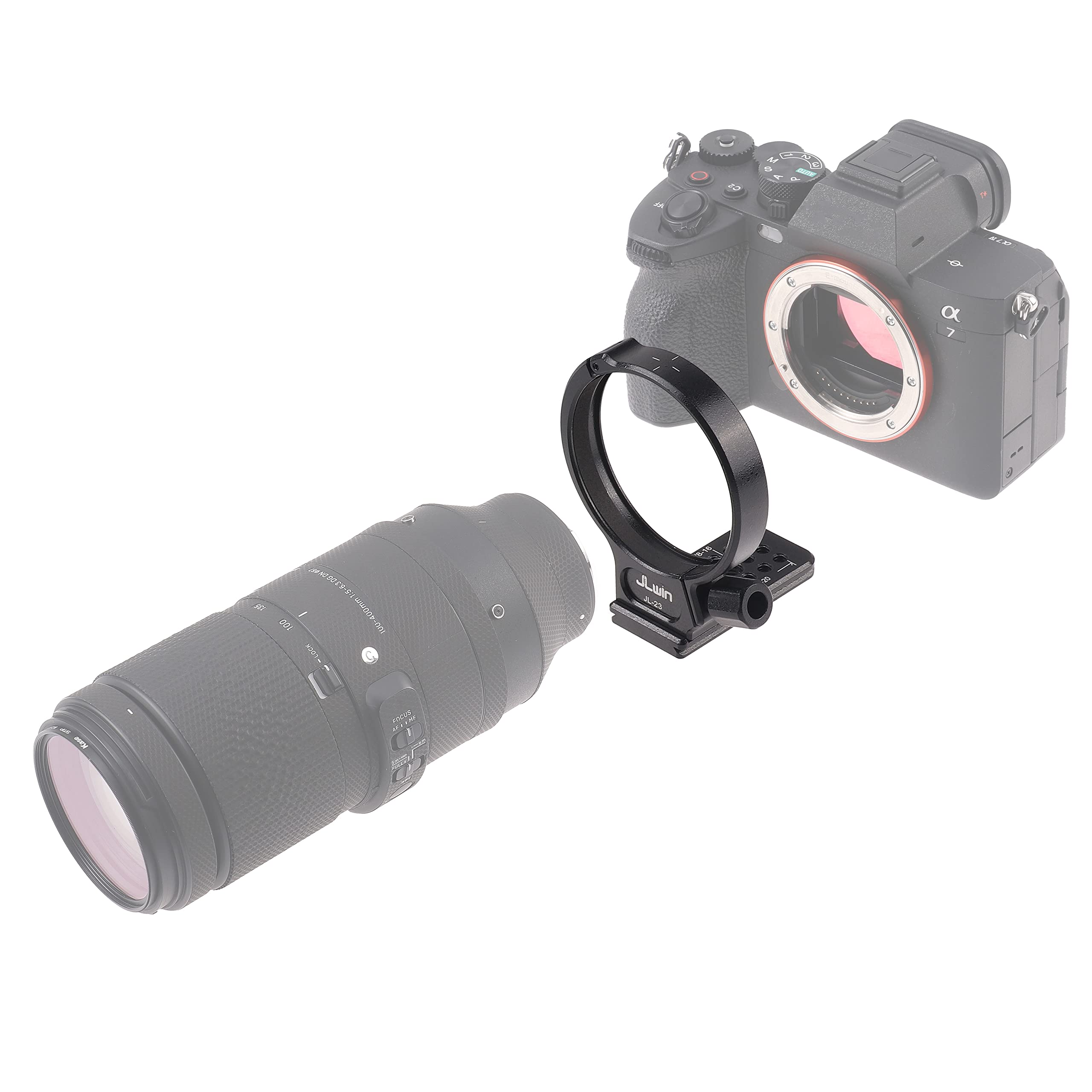 Hersmay Fascetta per treppiede in metallo per obiettivo Sigma 100-400 F5-6.3 DG DN OS per Sony E Mount Art 105 mm F1.4 DG HSM, piastra a sgancio rapido integrata