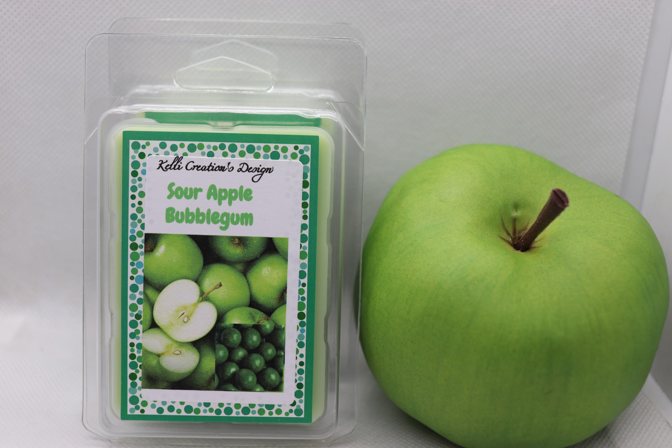 Sour Apple Bubblegum - Wax Melts, Wax Cubes, 100% Soy Wax. Buy Any 2 Wax Melts and get 1 Random for Free. 1 Pack / 6 Cubes per Pack, Green