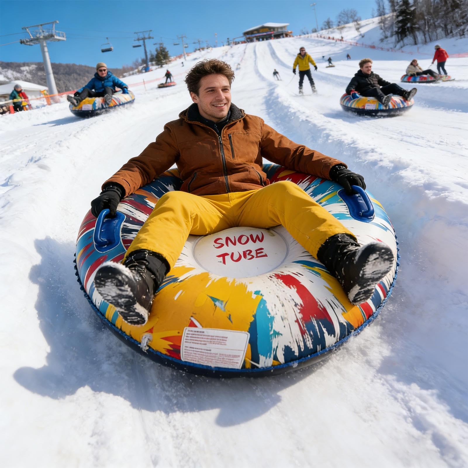 Trineo de Nieve Inflable de Alta Resistencia para Adultos y Familias