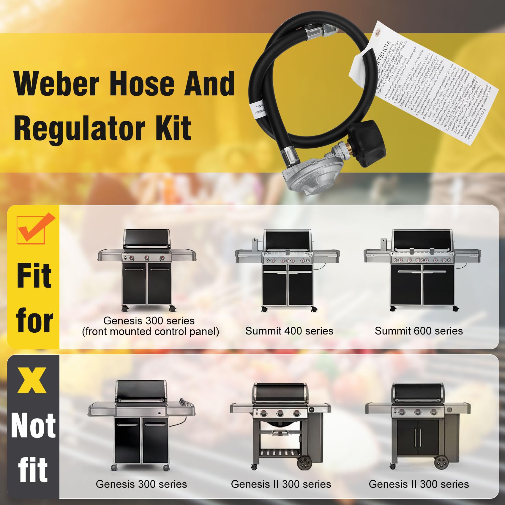 Feikeer Weber zestaw węża i regulatora do grilla gazowego Weber Genesis i Summit