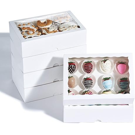 12PCS Premium White Valentine's Day Strawberry Boxes