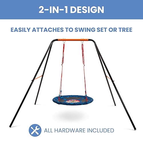 Miniatura 3 de Delta Children - Columpio de platillo de 40 pulgadas para niños de Marvel Spider-Man, se fija a juegos de columpios o árboles, incluye todos los