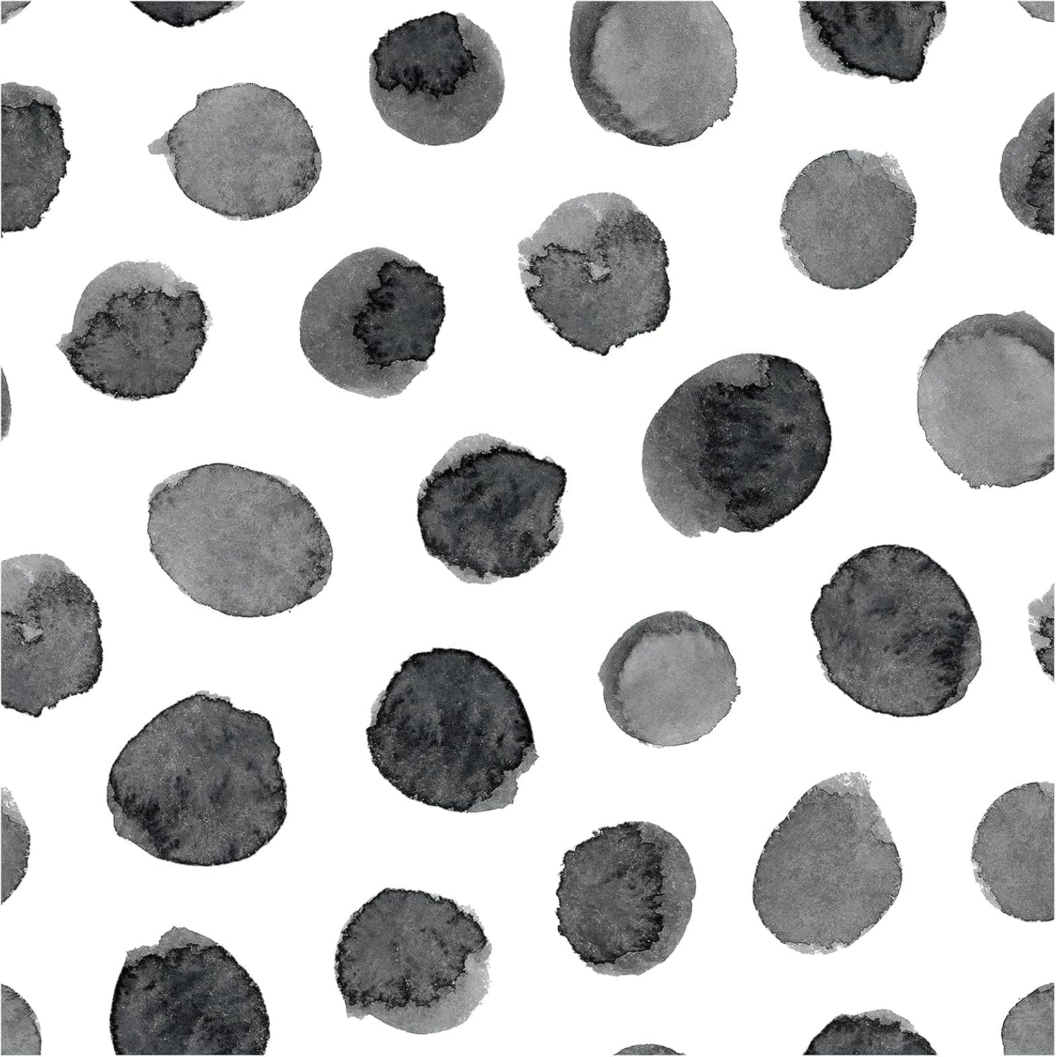 Black and White Geometric Wallpaper, 44.5 x 500 cm Self Adhesive Dot Wallpaper Watercolor Strokes Dots Peel and Stick Wall paper Boho Self Adhesive Furniture Wrap for Living Room,Bathroom,Cabinets