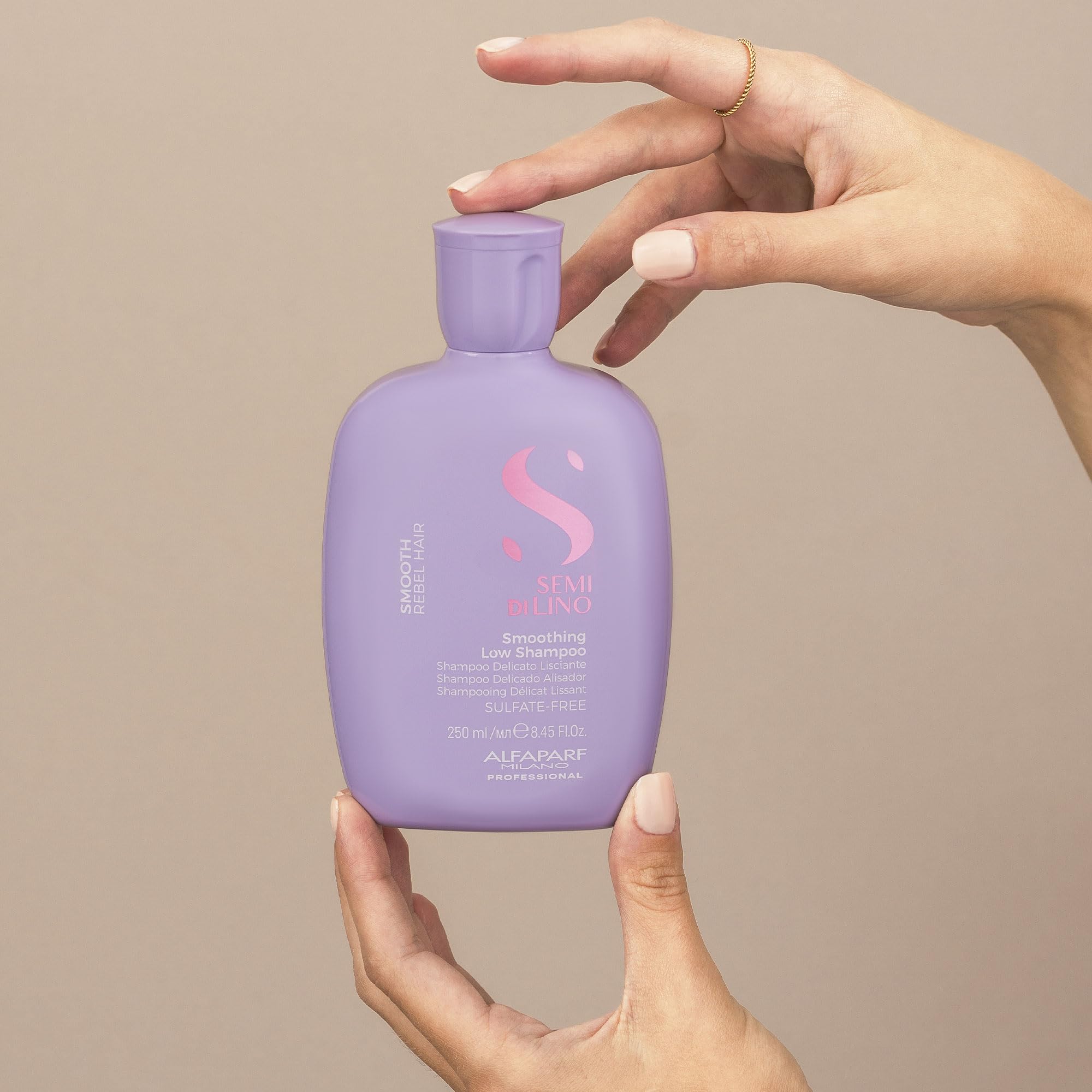 Alfaparf Milano Semi di Lino Smooth Sulfate Free Shampoo and Smoothing Cream Set for Frizzy Hair - Anti Frizz Hair Care to Revitalize, Protect, Smooth and Restore Shine