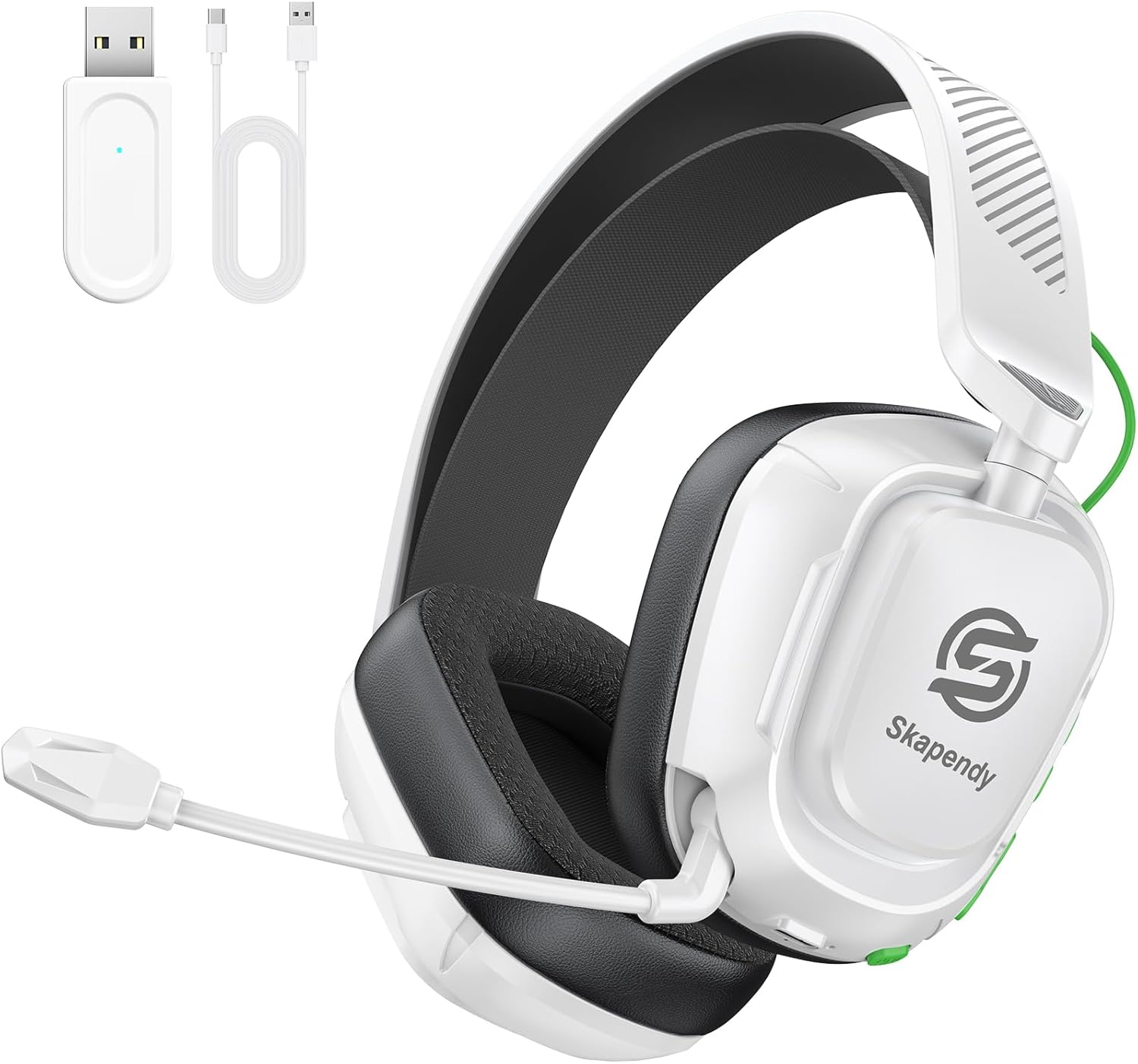 SKAPENDY Wireless Gaming Headset for PC, PS5, PS4, Switch & Mac, 2.4GHz Ultra-Low Latency & Bluetooth Gaming Headphones with Noise Canceling Mic, 3D Stereo Lossless Audio for Nintendo 64 Accessories