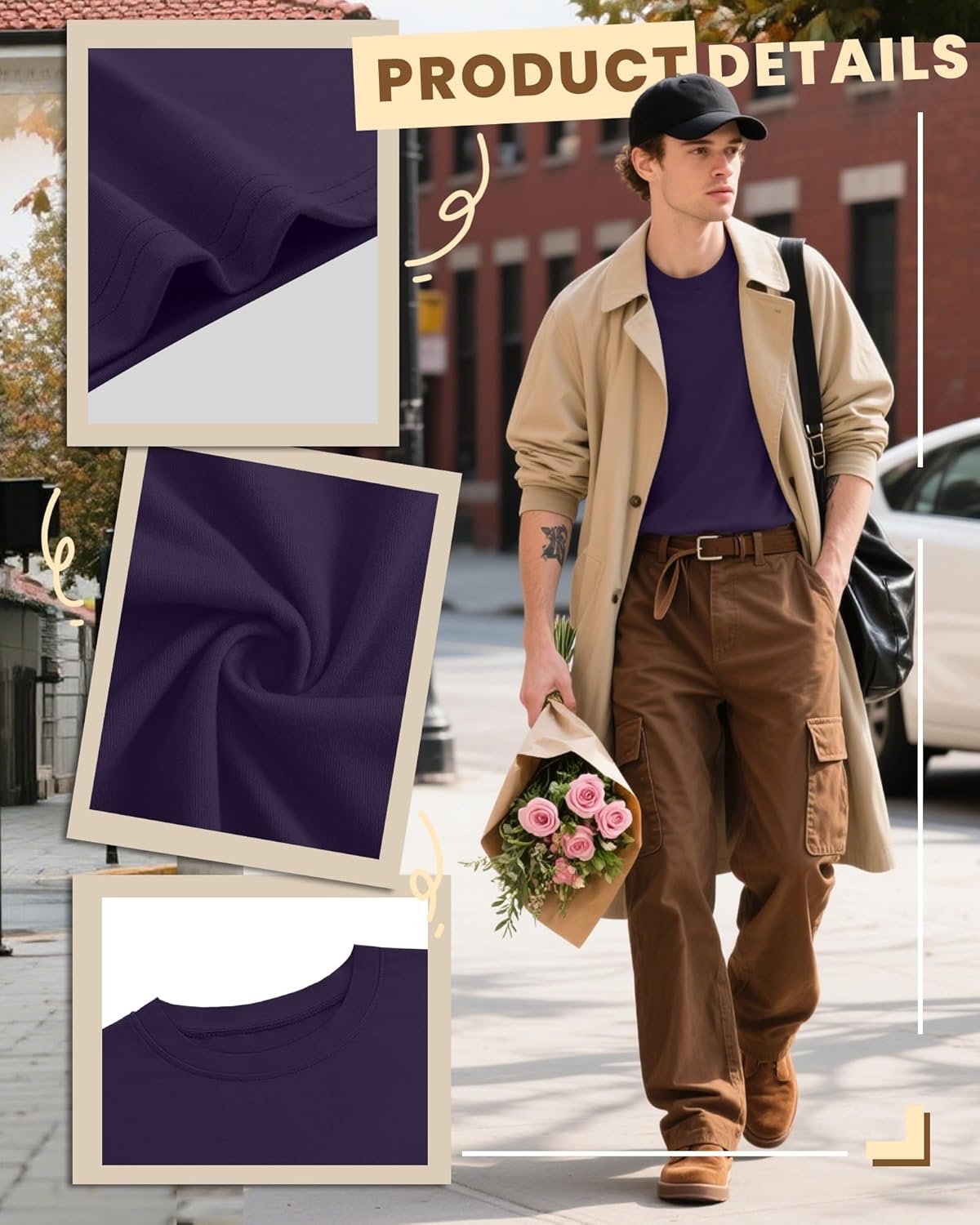 10 Pcs Mens Big and Tall Shirts Cotton Long Sleeve Top Bulk