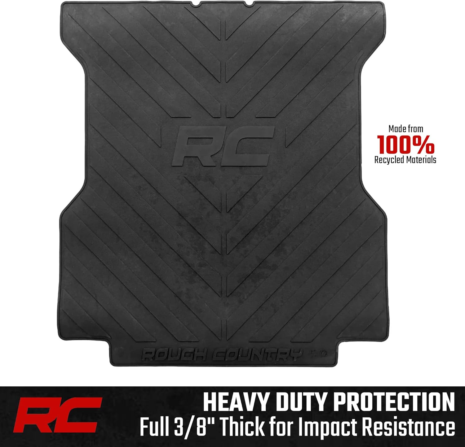 Rough Country Truck Bed Mat for Toyota Tacoma (2024-2026) – Fits 5' Bed, Tear-Resistant Heavy-Duty Rubber, Non-Slip Protection