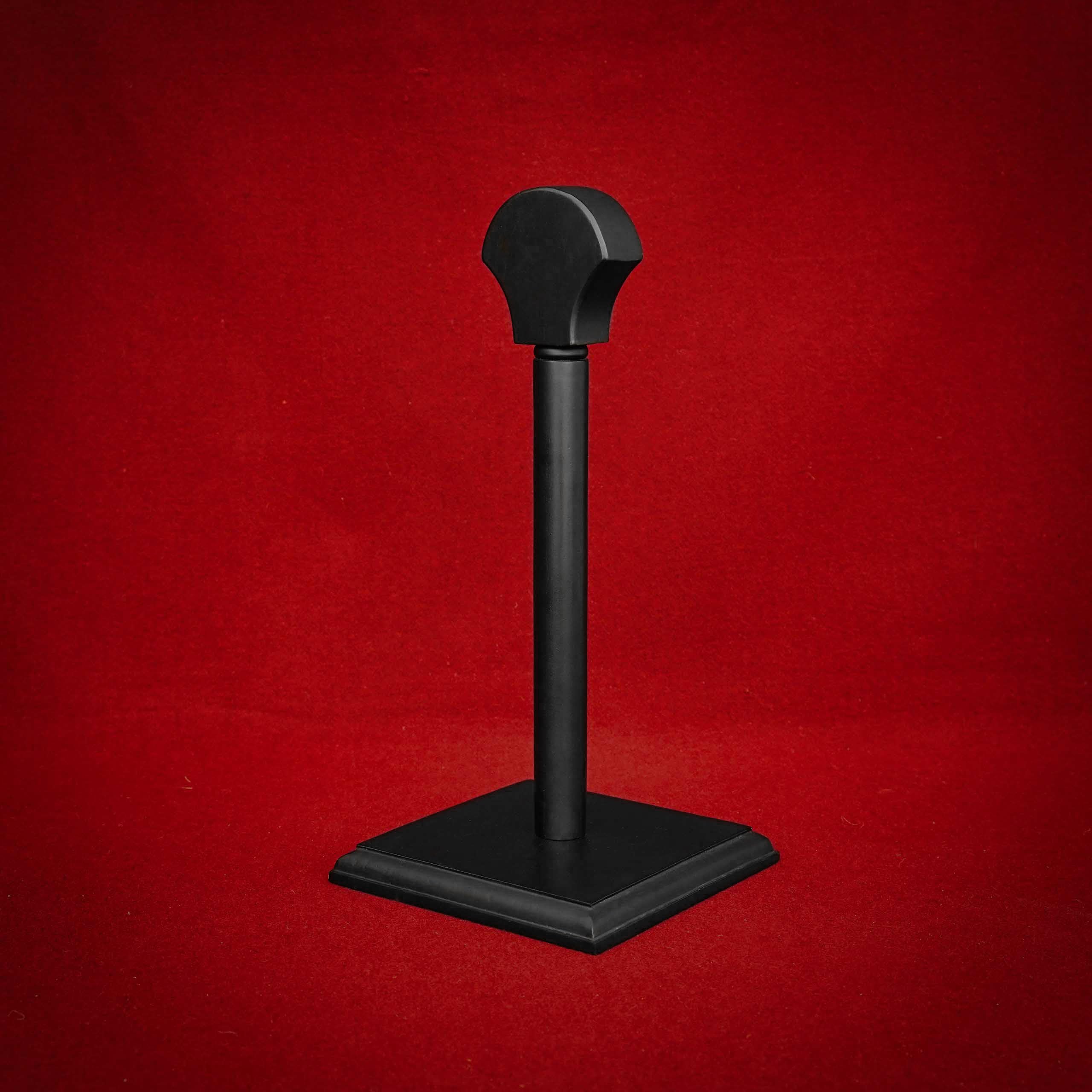 Mythorjan Soporte de Casco de Madera para Espartano, Templario, Motocicleta, Gorras y Sombreros, Decorativo para Escritorio, Soporte para Cascos LARP, 14 Pulgadas - Negro