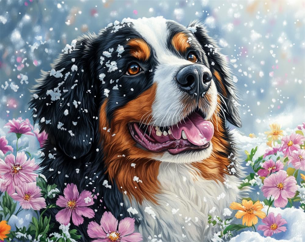 Kitquiver Latch Hook Rug Kits for Adults Beginners Bernese Mountain Dog and