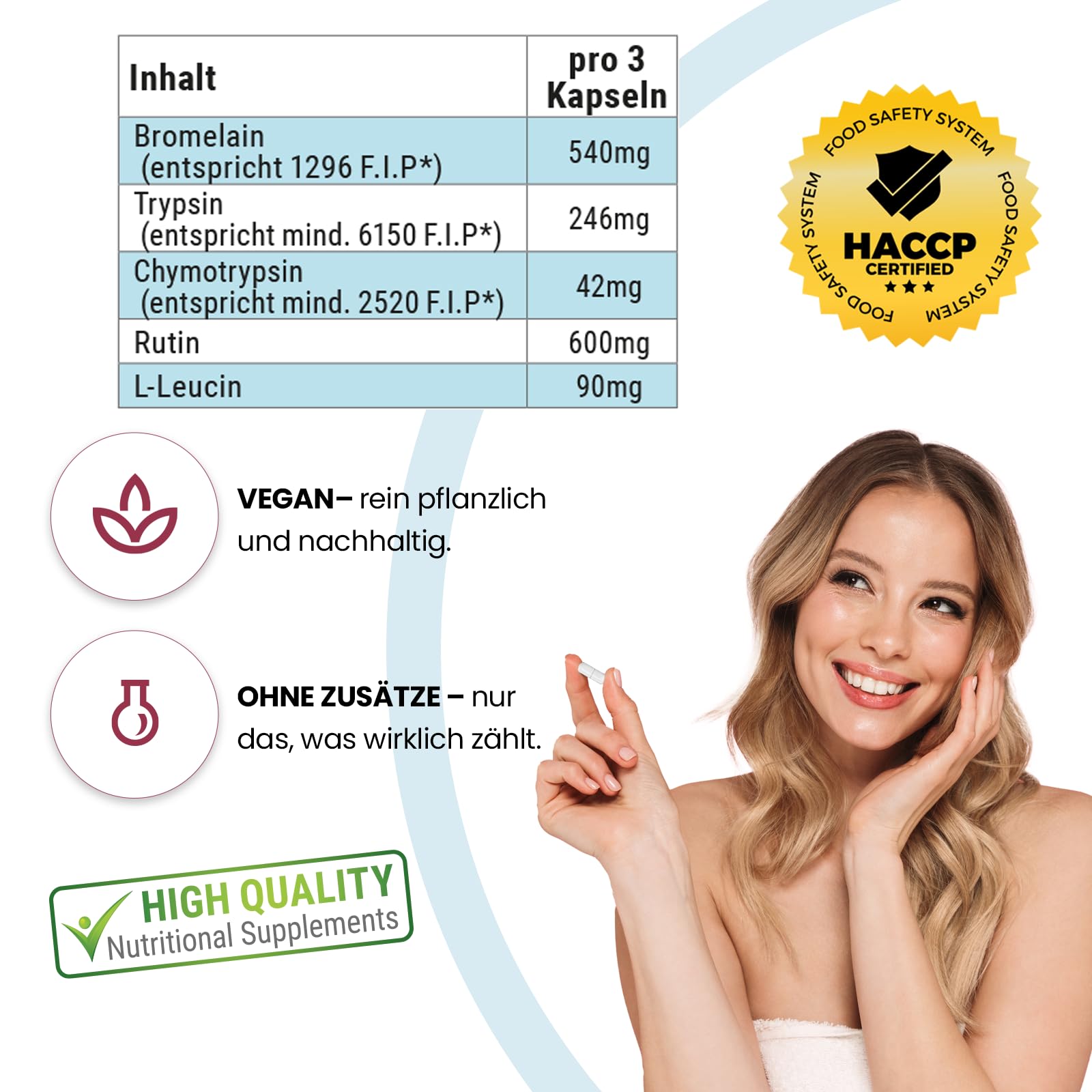 Sport Enzym Komplex - 180 Kapseln - schluckfreundlich - hochdosiert | Qualität aus Deutschland von ViVe Supplements
