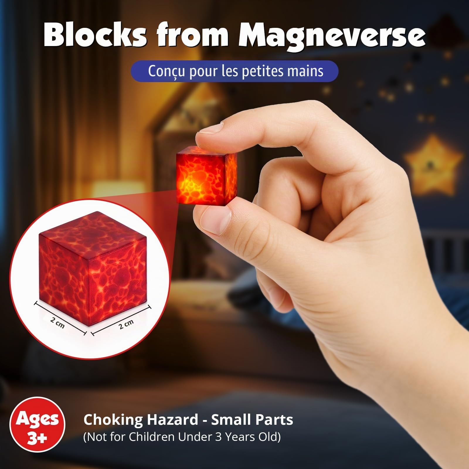 GraceDuck Construction Magnetique Enfant Set Forêt et Portail 200 Pièces - Lave et Rochers - Cube Magnétiques Créatifs Jouet de Construction Magnétique Montessori 3+ Ans - Magnetic Blocks Cadeau STEM