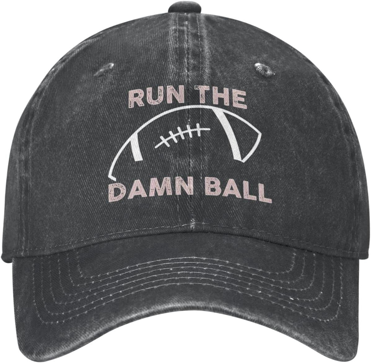 BATH BEESFootball Hat Run The Damn Ball Hat for Women Baseball Cap Trendy Hat Black