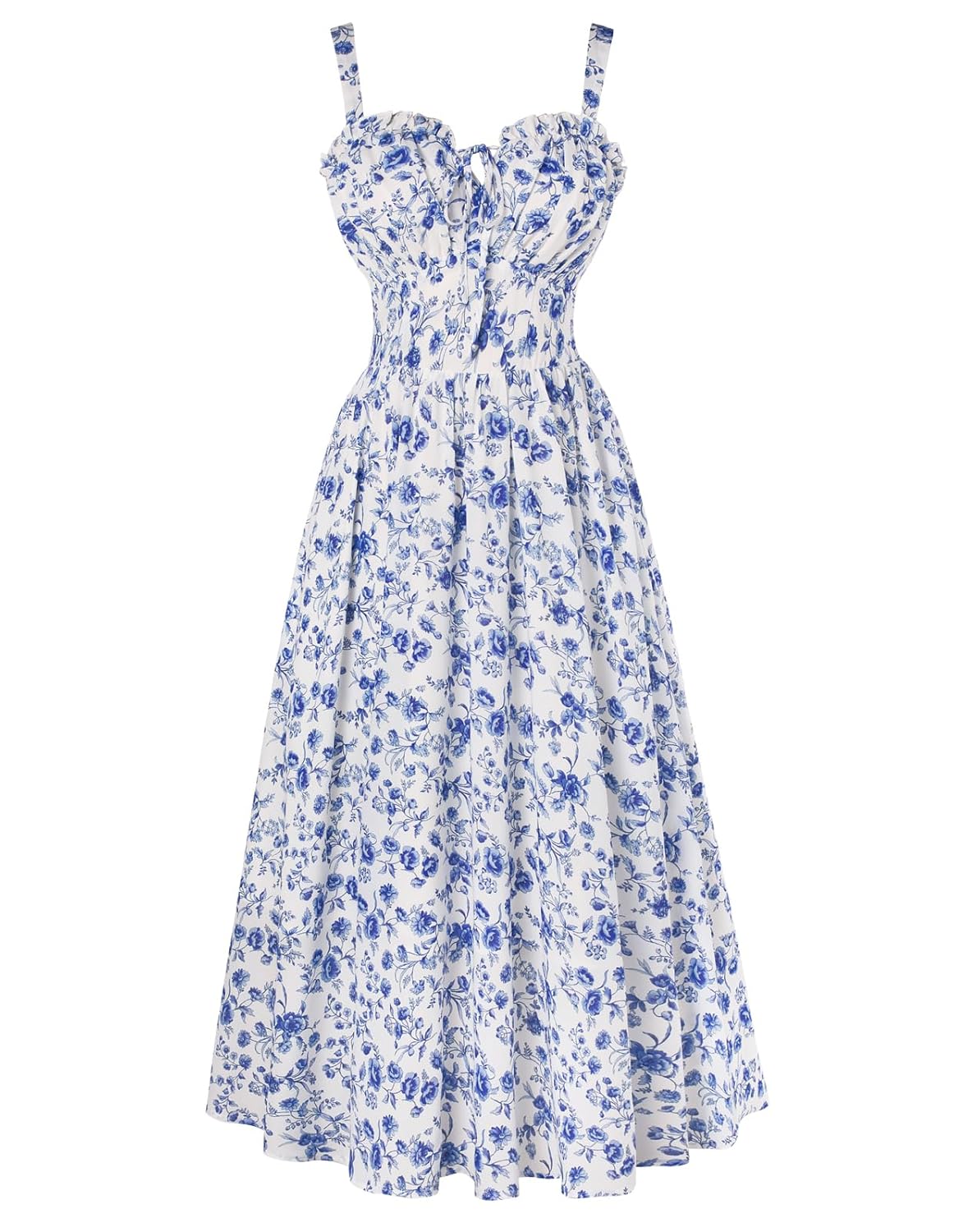 Scarlet Darkness Summer Dresses for Women 2026 Floral Corset Dress Long Milkmaid Dress with Pocket