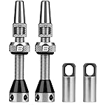 BWSHLF Tubeless Presta Valve Stem 40/44/55/60/65/80/100 mm, Super Light Alloy Presta Valve Stem Kit with Valve Core Remover Tool and Valve Stem Caps - Multiple Color and Size Options(Pair)