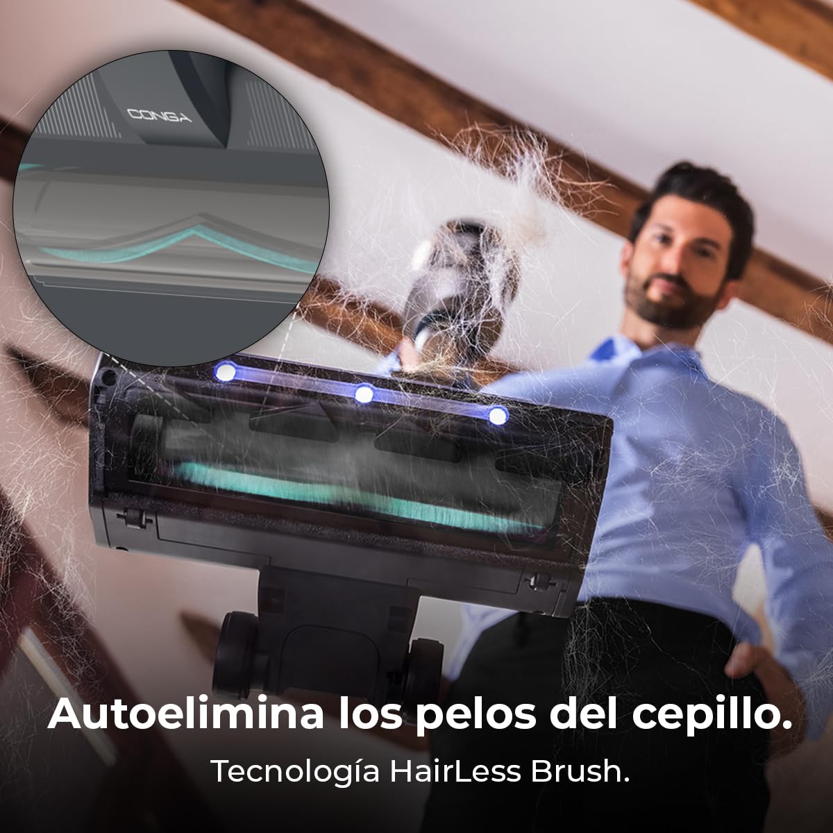 Cecotec Aspiradora Escoba Sin Cable Conga Rockstar 5500 Hurricane Station Flex, MAX 220 AW, 700 W, Base de Autovaciado, hasta 90min de Autonomía, Cepillo antienredos, Tubo Flexible y Ciclón Paralelo