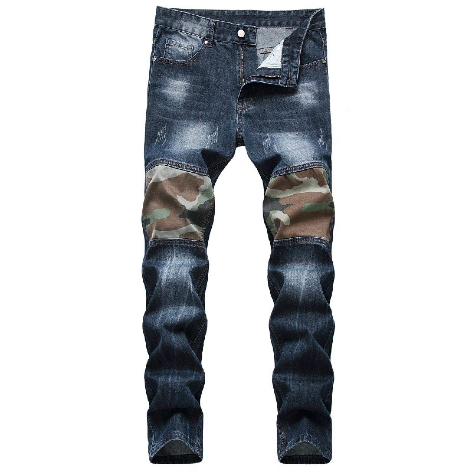 WQZYY&ASDCD Jeans Pantalon Denim Hole Jeans Ripped Für Herren Hip Hop Punk Streetwear