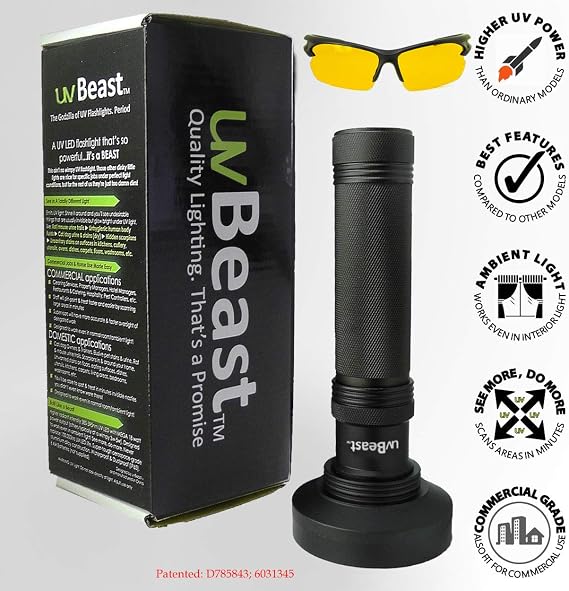 uvBeast V1 385-395nm Black Light UV Flashlight, High Power, 100 LED