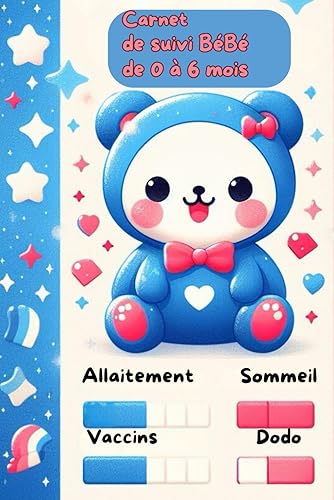 Carnet de suivi Bébé: Suivi Quotidien : Allaitement-Biberon-Soin-Couche-Bain-Dodo - Carnet de Suivi Bébé à remplir 0-6 mois - Journal de Bord Bébé (French Edition)