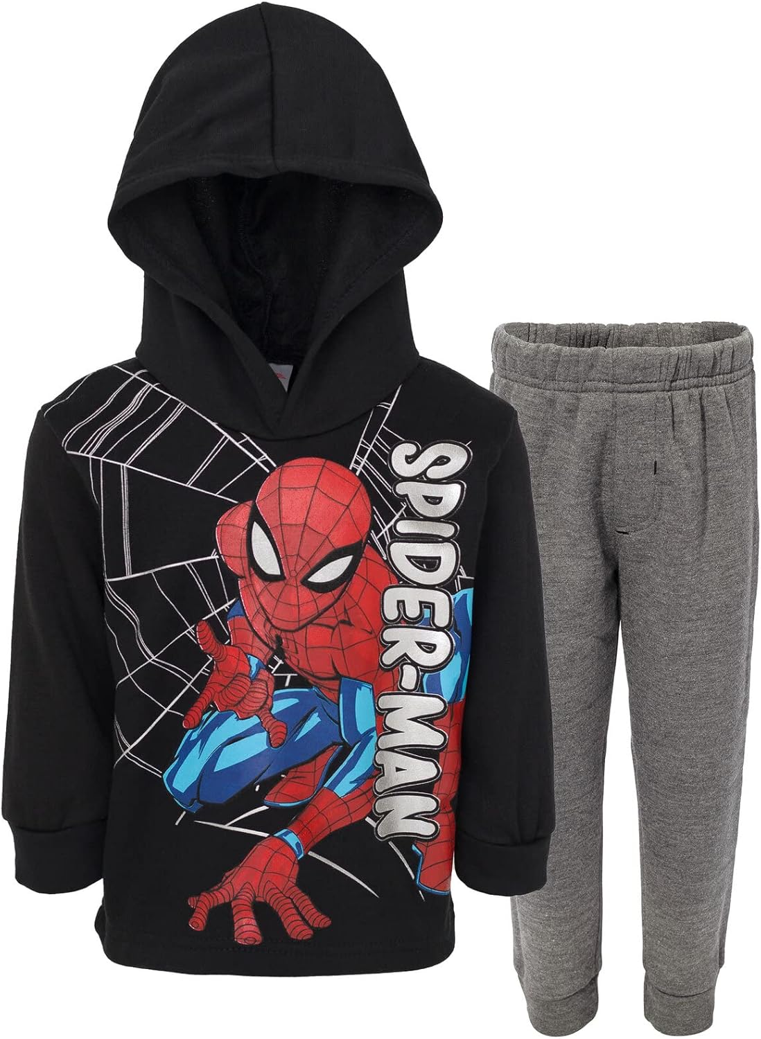Marvel Avengers Spider-Man Fleece Pullover Hoodie and Jogger Pants Outfit Set Toddler to Big Kid Sizes (2T - 18-20)
