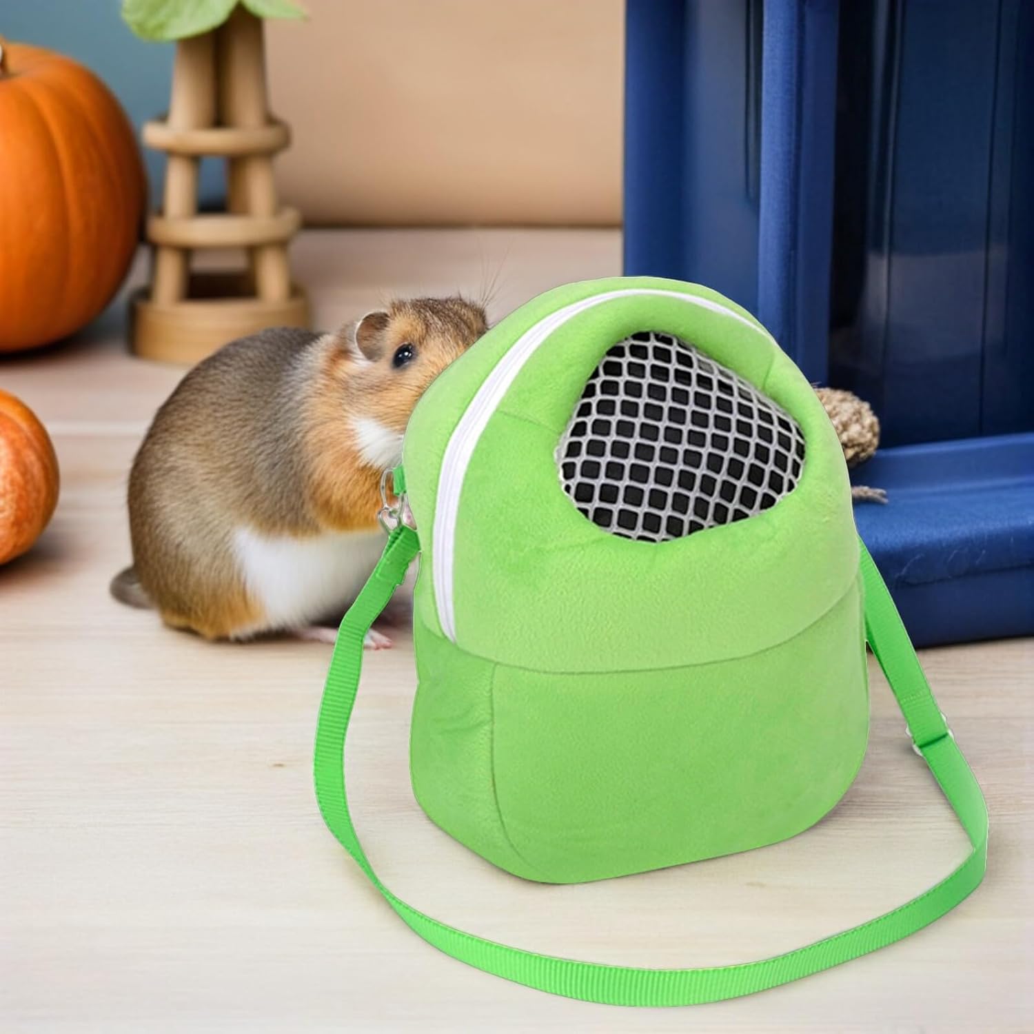 3pcs Small Animal Travel Carrier Backpack for Hamsters Rabbits and Squirrels – Breathable Portable Pet Shoulder Bag with Mesh Ventilation for Outdoor Use – Pink, Blue, Green, Small