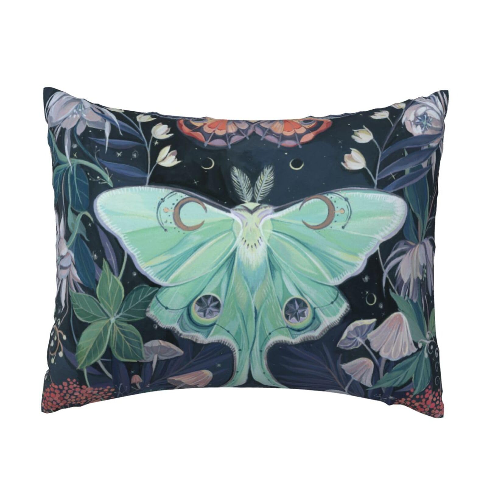 WSHFFILO Beautiful Moth printed Pillow Case 20x26in Decorative pillowcase Throw Pillow Cover