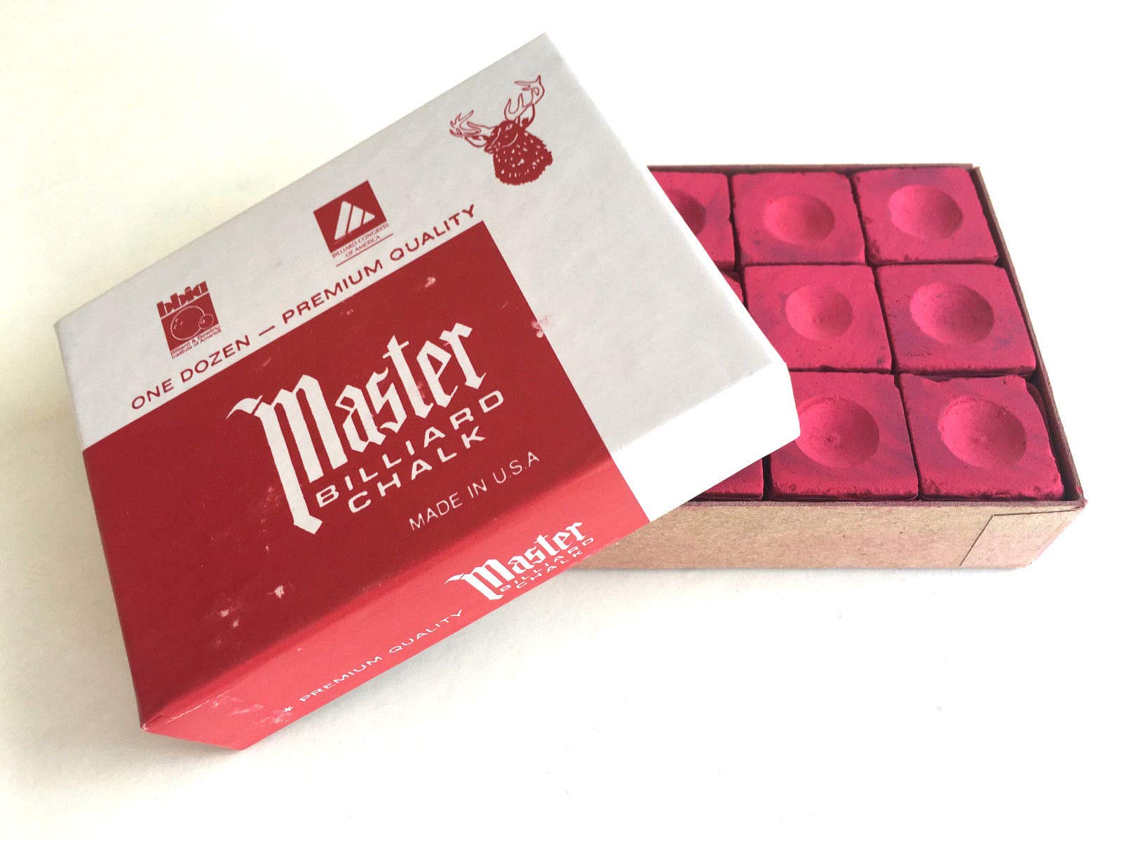 Craie de billard-lot de 12-master (rouge)