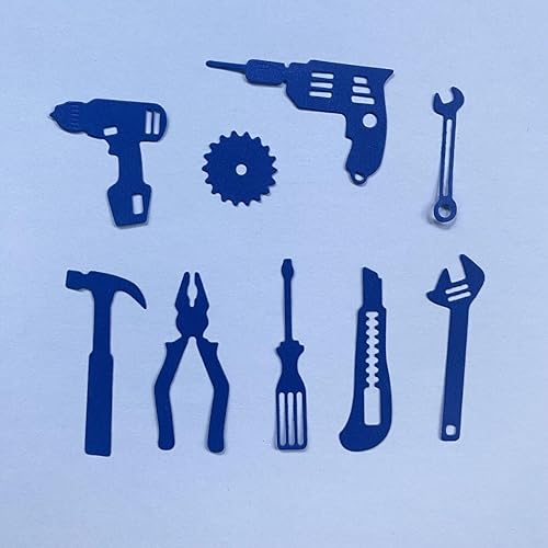 Miniatura 6 de Herramientas de reparación, troqueles de corte para hacer tarjetas de hombre, troqueles de metal, tarjetas de papel hechas a mano, plantillas de