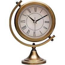 Gold Metal Masa Saati   Sessiz Mekanizma, Roma Rakaml  Dekoratif Vintage Tasar m-Mezza Gold Roma