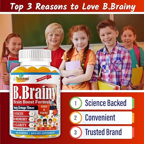 Miniatura 3 de B.Brainy - Gomitas de enfoque cerebral para niños y adolescentes, suplemento infantil atento, vitaminas de enfoque cerebral para niños y