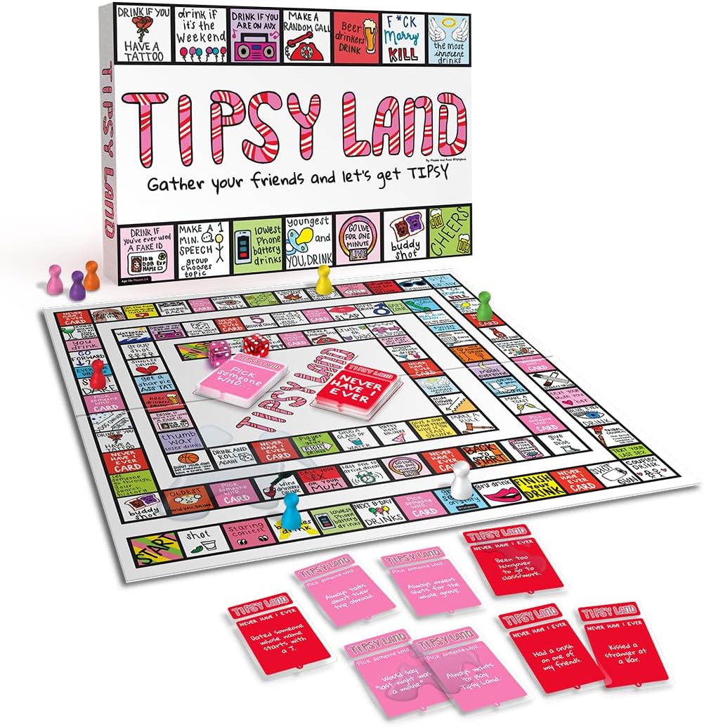 Tipsyland Drinking Board Games for Adults, Funny Party