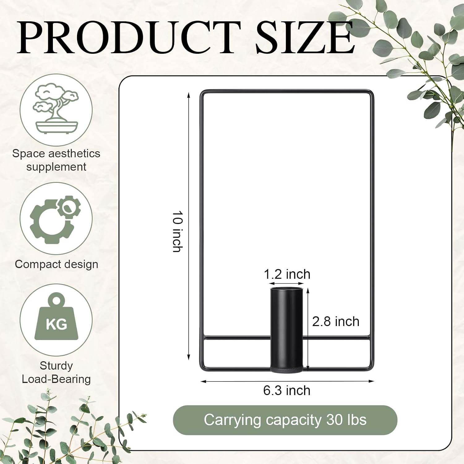 2 Pcs Wall Decor Hanging Planters Metal Hanging Vase Black Indoor Plants Holder with 6 Pcs Traceless Hook, Wall Decor for Indoor, Outdoor, Home, Office, and Garden image 2