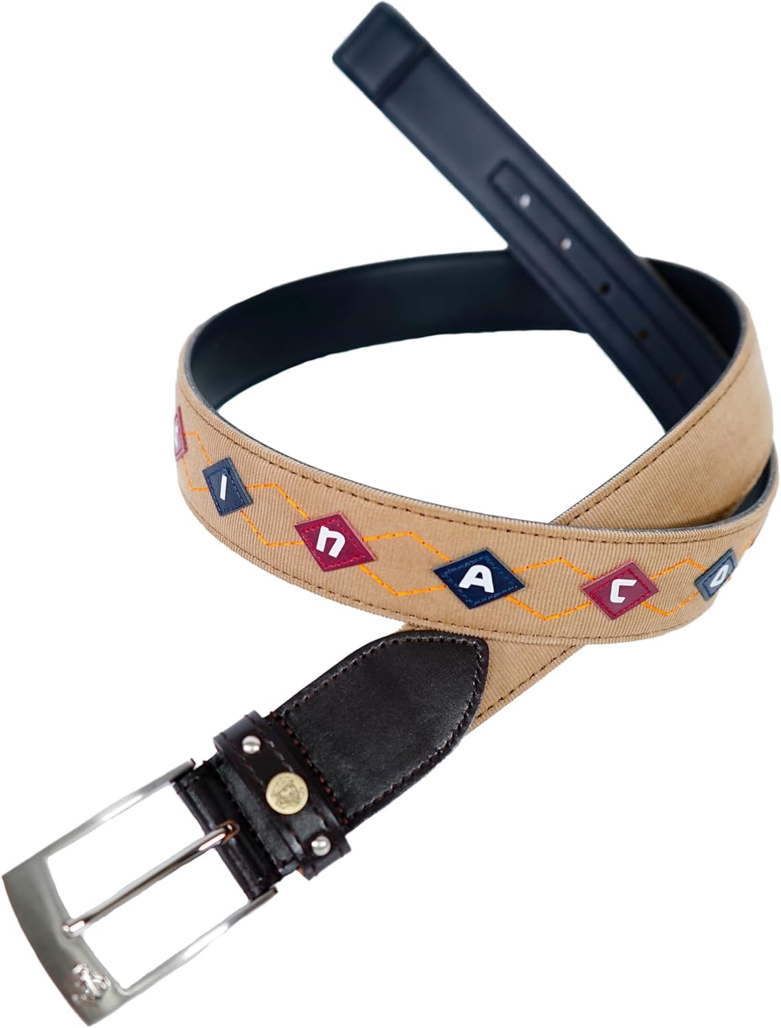 Amazon | [シナコバ] ベルト メンズ カジュアル 牛革×綿帯 幅35mm