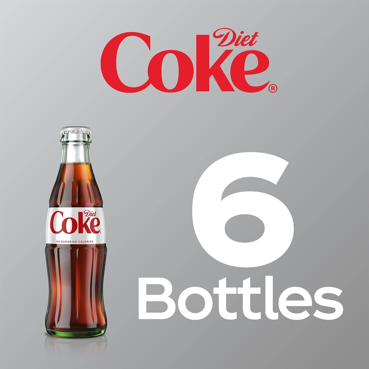 Diet Coke Glass Bottle, 8 fl oz, 6 Pack (Package May Vary)