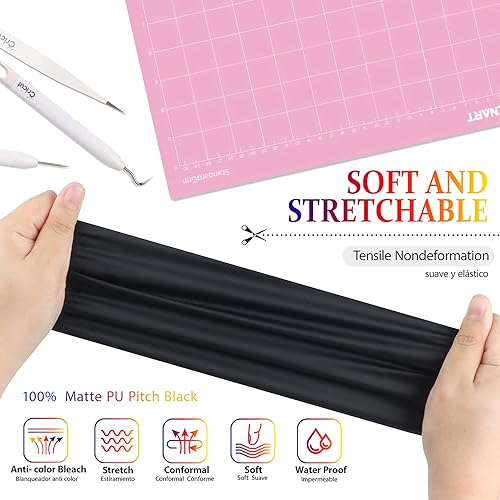 Miniatura 2 de TransWonder Vinilo de transferencia de calor negro de 12 x 25 pies para planchar para Cricut prensa de calor HTV para camisetas (mate)