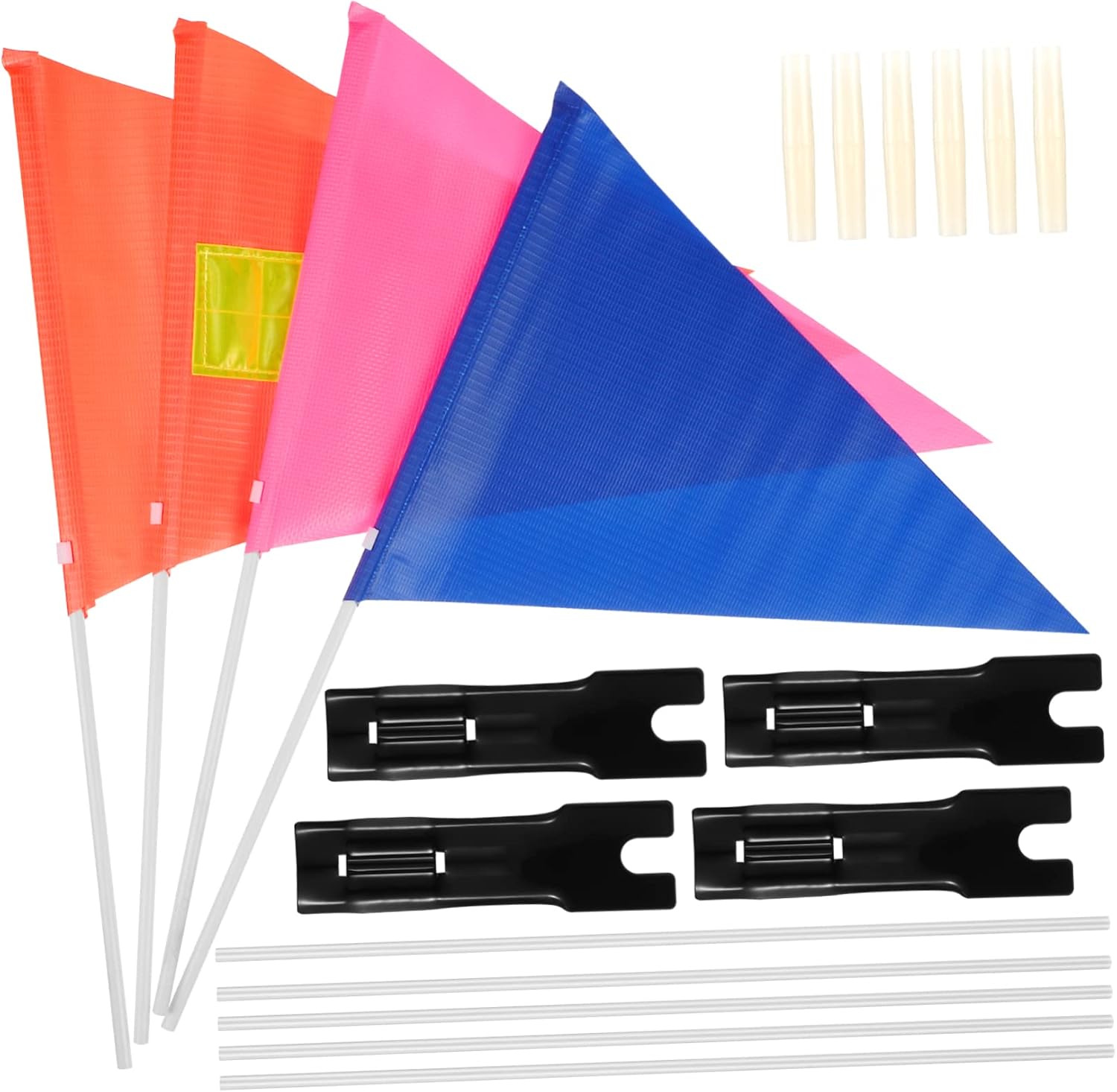 POPETPOP 1set Bike Safety Flag with Pole Flags Connectors for Easy Installation Bike Accessory for Boy Girl Safety
