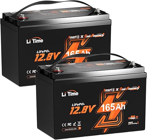 Miniatura 24 de Litime Batería LiFePO4 para motores de trolling de 12V 100Ah (Grupo 31), baterías de litio Bluetooth de 12 voltios, máx. 15000 ciclos profundos,