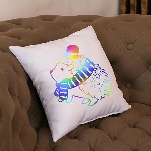 Miniatura 7 de VINYL FROG Rollo de vinilo holográfico HTV de 12 pulgadas x 12 pies, vinilo holográfico plateado metálico de transferencia de calor, vinilo para