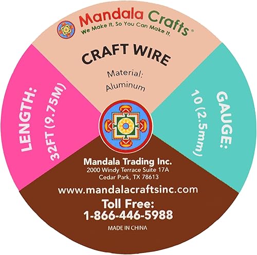 Miniatura 148 de Mandala Crafts - Alambre de aluminio anodizado de calibre 22 para hacer joyas - 121.92 m de alambre flexible de color en tonos pastel - Flexible