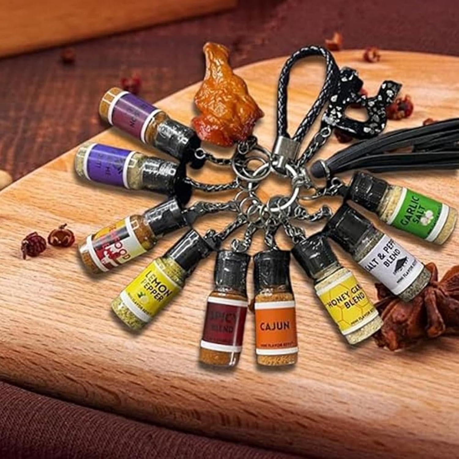 Mini Seasoning Bottles Keychain, 2026 New Upgrade Mini Flavor Keys, Leak-Proof Design, 10 Pcs Spice Keys for BBQ, Travel